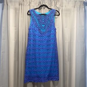 NWOT Blue Lace Macrame Sleeveless Dress